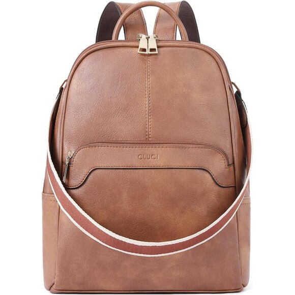 Elegant Medium Faux Leather Backpack for Women - Stylish Convertible Purse - Picture 1 of 8